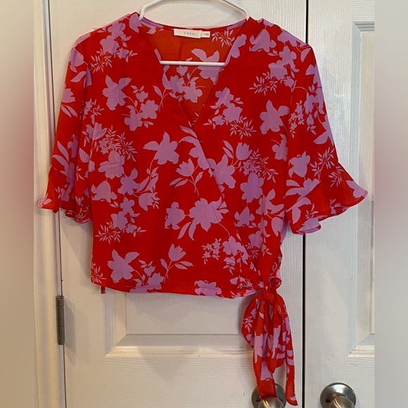 NWOT! LUSH Damaris Wrap Blouse - Picture 1 of 6